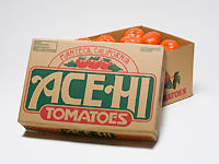 Box full of Delta ACE HI California Tomatoes